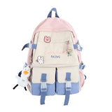 Soft Backpack Waterproof Girls Student Female Women Kawai Animal Pendant Shoulder Cute New School Bag For Teenager Colourful