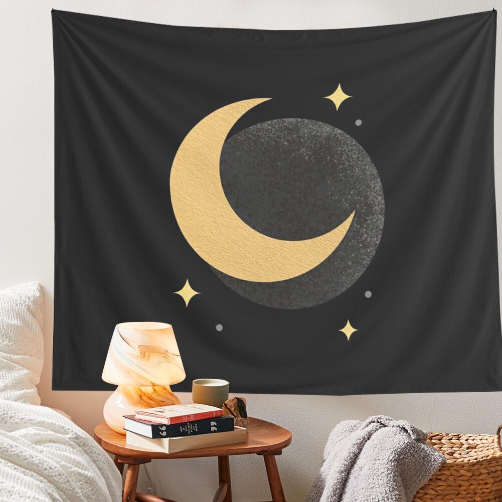 Retro Moon Pink Tapestry Wall Hanging Psychedelic Magic Hand Tarot Wall Hanging Tapestries Bedroom Dorm Room Sun Moon Wall Decor