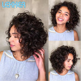 Short Afro Kinky Curly Bob Human Hair Natural Wigs For Women Fluffy Bouncy Curl Colored Brazilian Remy Ombre Blonde Wigs