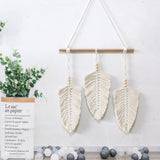 Bohemian Hand-woven Tapestry Feather Wall Decorations Leaf Pendants Nordic Style Home Decoration Homestay Macrame Wall Hanging