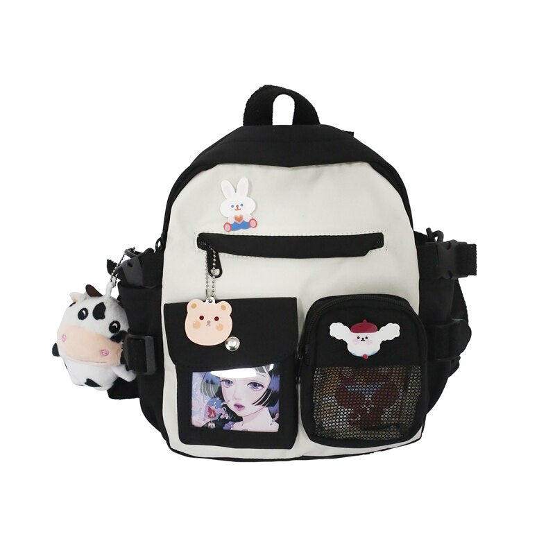 Fashion Kawaii Women Backpack Cute Travel Bag Multifunctional Small Schoolbag for Girls Nylon Shoulder Rucksack Female