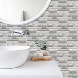 Retro Tile Wall Stickers for Bathroom Kitchen Wall Decoration Removable Self-adhesive Waterproof Wallpaper Home Decor DIY Decal