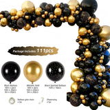 Black Gold Balloon Garland Arch Confetti Latex Baloons Graduation Happy 30th 40th 50th Birthday Party Decor Adults Baby Shower