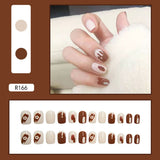 24pcs Multi-Type Wear Short Paragraph Fashion Wearable Manicure Ballerina False Nails Detachable Full Cover Coffin Fake Nail Art