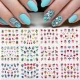 12pcs Valentines Heart Letter Flower Sliders for Nails Manicuring Nail Art Decoration Water Decals Sticker Tips