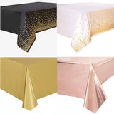 Xpoko 137*274Cm Rose Gold Tablecloth Gold/Golden Dot Tablecloth Children Adult Happy Birthday Party Supplies Wedding Decorations