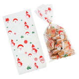 50pcs Santa Snowman Snowflake Printing Plastic Gift Packaging Pouches Christmas Party Bakery Cookies Snack Biscuit Candy Pouches