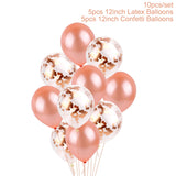 Happy Birthday Decorations Girls Rose Gold balloon Disposable Tableware Baby Shower One Year 1st Birthday Party Decorations