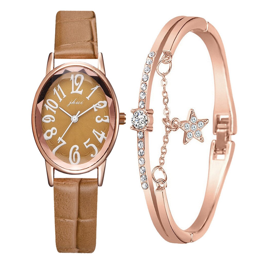 Xpoko Fashion Women Watches Elegant Leather Band Bracelet Rhinestone Designer Ladies Quartz Wrist Watch Dress Black Clock Montre Femme