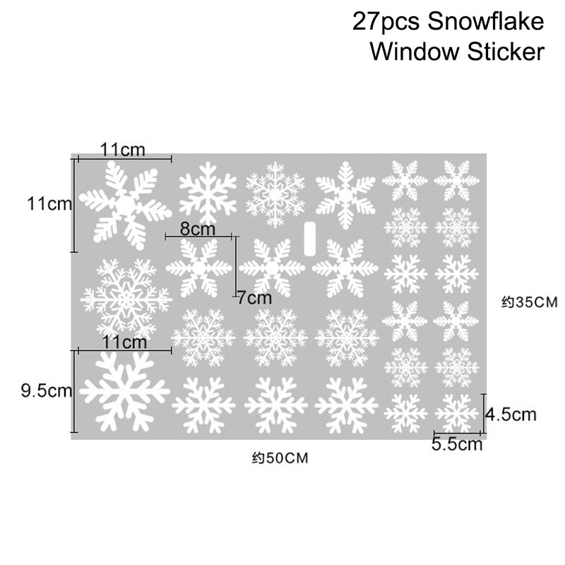 Xpoko Christmas Snowflake Window Stickers Merry Christmas Decoration For Home Christmas Wall Stickers Decals Decoration New Year 2022