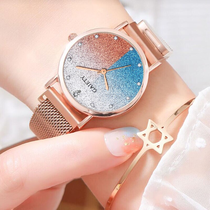 Xpoko Gaiety Brand Watch For Women Alloy Belt Casual Simple Dial Starry Sky Luxury Quartz Wristwatches Gift Relogio Feminino
