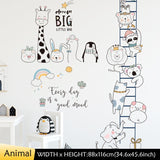 Cartoon Animal Wall Stickers наклейки for Children's Room Decoration Background Giraffe Elephant Self-adhesive Decals Home Decor