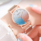 Xpoko Gaiety Brand Watch For Women Alloy Belt Casual Simple Dial Starry Sky Luxury Quartz Wristwatches Gift Relogio Feminino