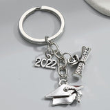 2022 Graduation Keychain Ruler Trencher Cap Diploma Key Ring Graduation Day Key Chains For Student Gifts DIY Handmade Jewelry