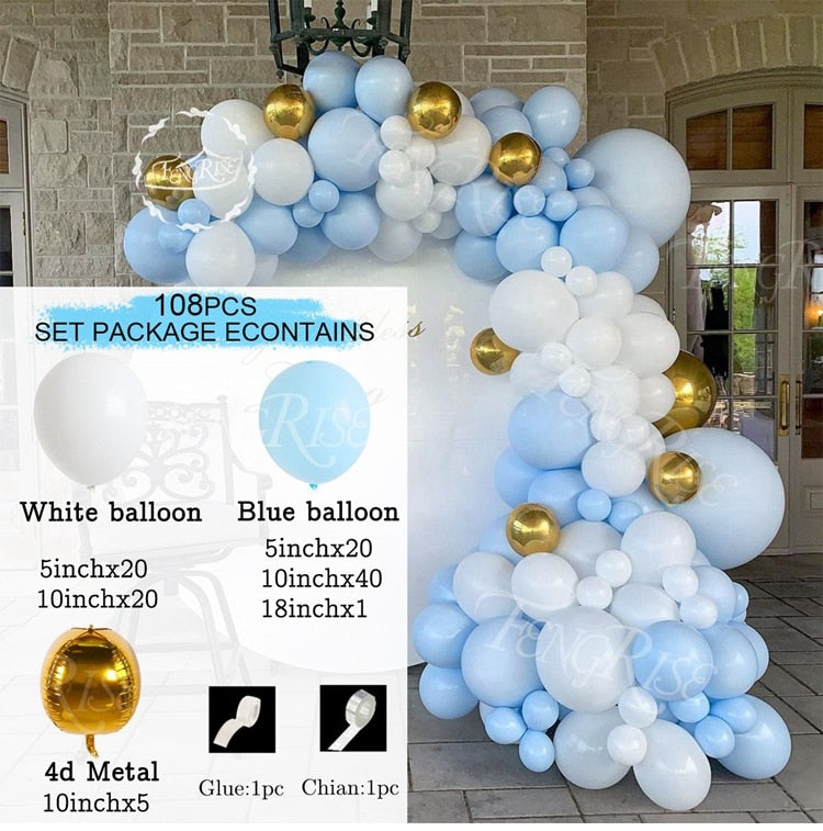 Xpoko Retro Navy Blue Balloon Arch Garland Kit Baby Shower Boy Decor Ballons Birthday Party Decor Kids Adults Wedding Birthday Ballons