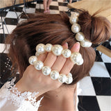 Back to school guide Woman Big Pearl Hair Ties Fashion Korean Style Hairclips Hairband Scrunchies Girls Ponytail Holders Rubber Band Hair Accessories