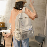 Fashion Girls School Bag Cute Simple Design Cotton Women Backpack Student Laptop Rucksack Femal Kawaii Travel Mochila