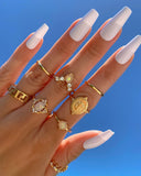 Clear Brown Faux Ongles Couleur Short Stiletto Almond Shape Fake Nails Set With Glue Sticker Glossy Impress Press On Nails False