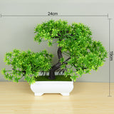 Xpoko Artificial Plants Potted Green Bonsai Small Tree Grass Plants Pot Ornament Fake Flowers For Home Garden Decoration Wedding Party