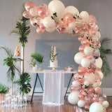 Xpoko Rose Gold Balloon Arch Garland Kit Clear Premium Latex Balloons Wedding Bridal Baby Shower Birthday Bachelorett Party Decoration