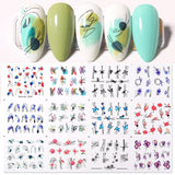 12pcs Valentines Heart Letter Flower Sliders for Nails Manicuring Nail Art Decoration Water Decals Sticker Tips