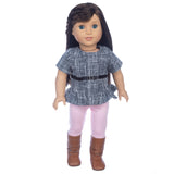 2020 New Fit 18 inch Baby New Born Doll Clothes Accessories White Powder Plaid 3 Piece Suit for American og Girl Dolls