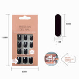 Xpoko 24PCS/Box Fashionable Oval Elegent Fake Nails Solid Red Brown Press On Lady Detachable Wearable For Daily Wear Nail Tips