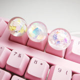 Crystal Ball Mechanical Keyboard Keycaps Personality Transparent Square Handmade Custom Pink Cherry MX Cute Diy Keyboard Caps