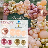 Xpoko Rose Gold Balloon Garland Arch Kit Wedding Birthday Baloon Birthday Party Decor Kids Baby Shower Latex Confetti Ballon Balon