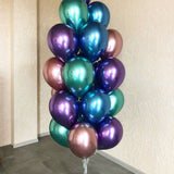 20pcs 5/10/12inch New Glossy Chrome Metal Latex Balloons Thicken Shiny Air Helium Globos Mermaid Theme Birthday Party Decoration