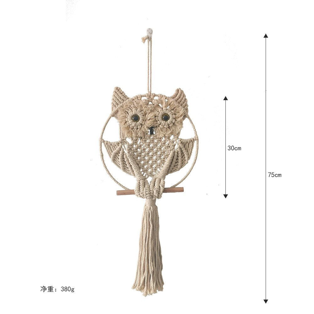Bohemia Creative Owls Dream Catchers Macrame Wall Hanging Hand-woven Tassels Tapestry for Home Decoration Accessories