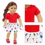 2020 New Fit 18 inch Baby New Born Doll Clothes Accessories White Powder Plaid 3 Piece Suit for American og Girl Dolls