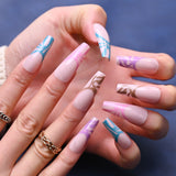 2022 Reusable Press On Nails Wholesale Bulk Supplier Stick-on Nails Set French Fingernail Fake With Designs