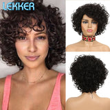 Short Afro Kinky Curly Bob Human Hair Natural Wigs For Women Fluffy Bouncy Curl Colored Brazilian Remy Ombre Blonde Wigs