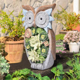 Xpoko Solar Powered LED Light Waterproof Owl Lamp For Landscape Ornament Animal Outdoor Garden Yard Decor Warm Light Supplies