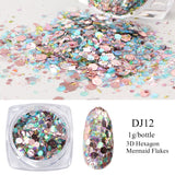 Sparkly Mirror Butterfly Sequin Nail Flakes Holographic Glitter Heart Star Aurora 3D Nail Paillette Decoration Design GLHB01-04