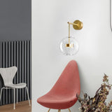 Modern Glass Wall Lamp Creative Golden Sconces Round Nordic Lighting Fixture Home Bedside Living Room Kitchen Decoration Lights