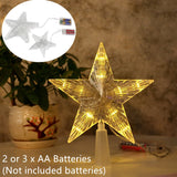 Christmas Tree Top Star Merry Christmas Decorations for Home Shiny Gold Powder Five-pointed Star New Year Gift Navidad Ornament