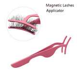 Xpoko 4Pcs Triple Magnetic False Eyelashes Full Coverage Glue-Free Magnets Lashes Fluffy Natural Long Eye Makeup Extension Tools