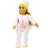 2020 New Fit 18 inch Baby New Born Doll Clothes Accessories White Powder Plaid 3 Piece Suit for American og Girl Dolls