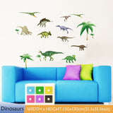 Cartoon Dinosaur Wall Stickers for Kids Room Nursery Wallpaper Decoration Removable Vinyl Self-adhesive Sticker Home Decor