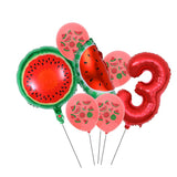 7pcs/lot Fruit Watermelon Summer Party Balloons Birthday Decoration 30inch Number Balloon Kids Baby Shower Decoration Globos