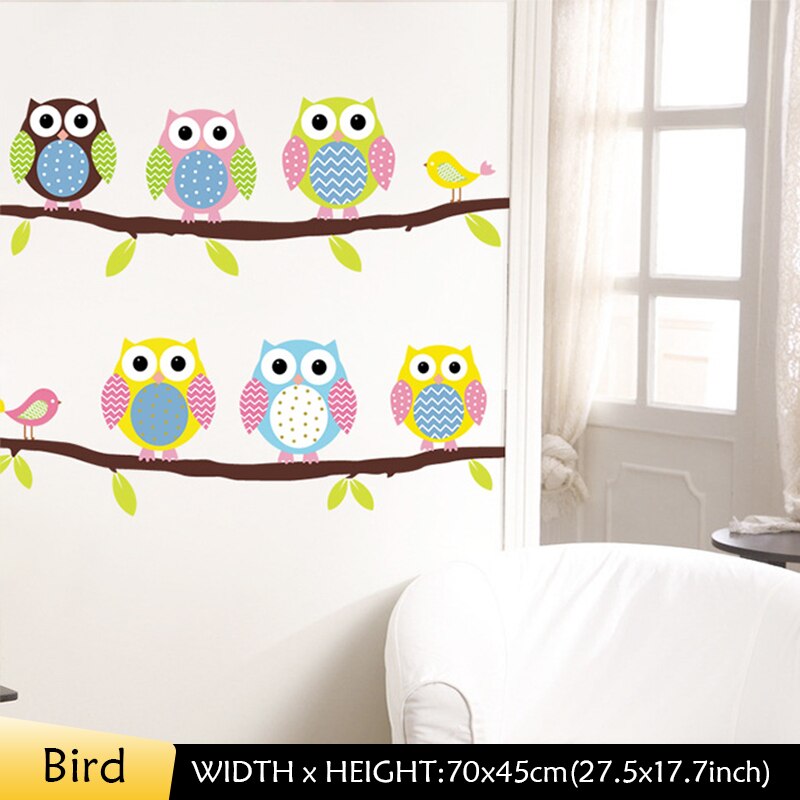 Bird on The Branch Flowers Wall Stickers Living Room Decoration Bedroom Wall Decor Background Wall Decals Self-adhesive Stickers