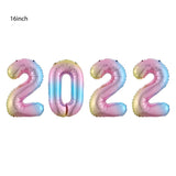 2022 Balloons Gold Silver Number Foil Baloons Happy New Year Aluminum Balloon Merry Christmas 2021 New Year Eve Party Decor Noel