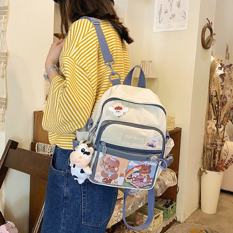 New Fashion Girls Multi-Function Small Backpack Teenage Kawaii Schoolbag Women Mini Travel Bag Cute Shoulder Mochila