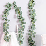 Xpoko 1.8M Artificial Eucalyptus Garland Fake Ivy Vines Greenery Rattan Plants Wreath For Wall Room Garden Wedding Decor