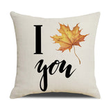 Xpoko Thanksgiving Decorative Cushion Cover 18X18 Inches Fall Farmhouse Decor Pillow Covers Letter Pumpkin Maple Leaves Art Pillowcase