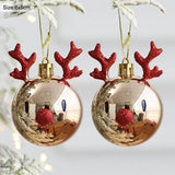 Xpoko 2Pcs Elk Christmas Balls Ornaments Xmas Tree Hanging Bauble Pendant  Christmas Decorations For Home New Year Party Navidad 2023