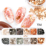 Abalone Shell For Nails Shimmer Nail Art Glitter Natural Sea Shell Slices Pearl Powder Flakes Sequins Manicure Accessories GLBY