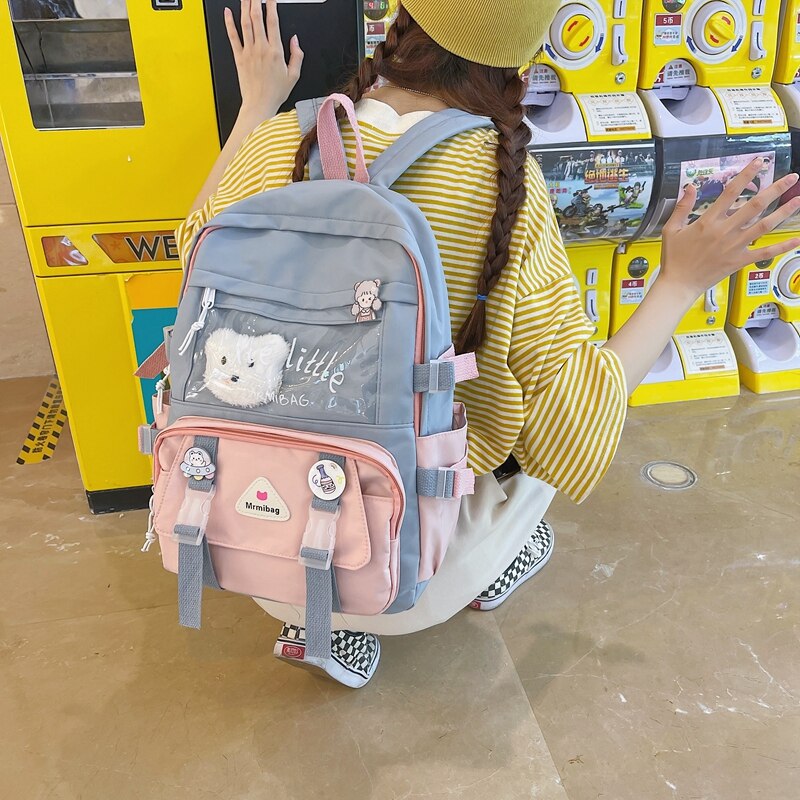 Fashion Student Rucksack Teens Girls Waterproof School Shoulder Bag Women Laptop Backpack Femal Leisure Travel Mochila